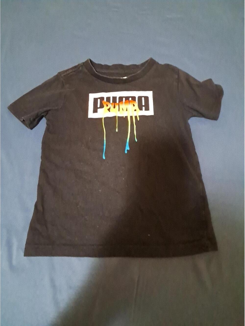 PUMA Boys Size 3T Black Tshirt‎ Short Sleeve Graphic Tee Cotton Blend